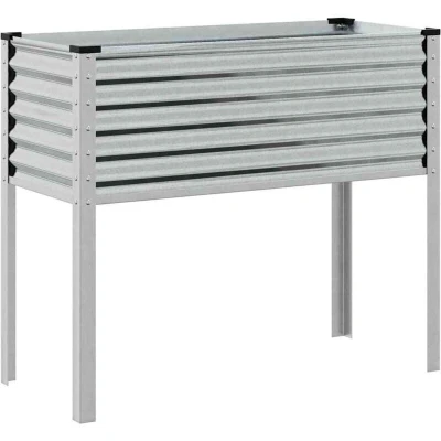 Image of vidaXL Garden Planter 100x41x90 cm Galvanised Steel