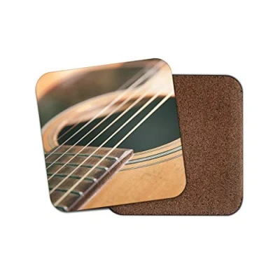 Image of 1 x Acoustic Guitar Coaster Musical Instrument Music Band Men&#039;s #15241