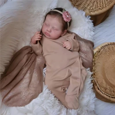 Image of kgniess me Reborn Doll Girl 20 Inch Handmade Baby Babies Soft Vinyl Body Dolls Looks Like A Real Closed Eyes Sleeping