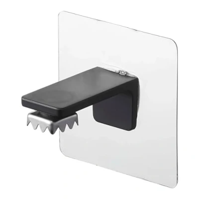 Image of Yamazaki 5490 TOWER Film Hook Soap Holder With Magnet, black, Stainless Steel, Minimalist, 7 x 5.5 cm
