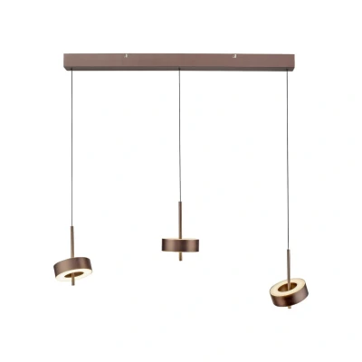 Image of Q Smart Home Paul Neuhaus LED hanging light Rotate dark brown 3 bulb