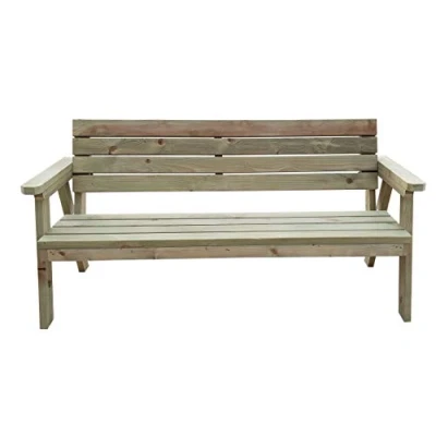 Image of CONSILIUM Wooden Garden Seat 2FT to 7FT in Length Handmade Outdoor Furniture From Pressure Treated Timber (5ft, Light Green (Natural))