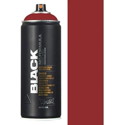 Image of Montana Black Spray Paint, Matt Finish, 400ml Can, Colour: BLK8080 Rust