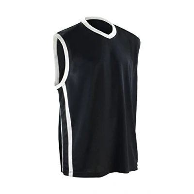 Image of Spiro Men&#039;s Basketball Quick Dry Tops Black/White, Large