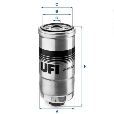 Image of 13322240798, 13322240802 Fuel Filter UFI 24.408.00 Insert FIAT: Punto II Hatchback, Multipla, ALFA ROMEO: 156 Sportwagon, Saloon, 166
