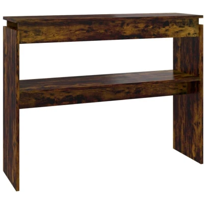 Image of vidaXL Console Table Smoked Oak 102x30x80 cm Engineered Wood