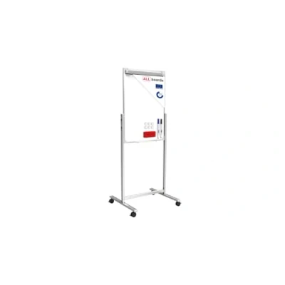 Image of ALLboards Mobile Double Sided Flipchart with Castors 100x70cm(1000x700mm), Magnetic Whiteboard Dry Wipe Surface