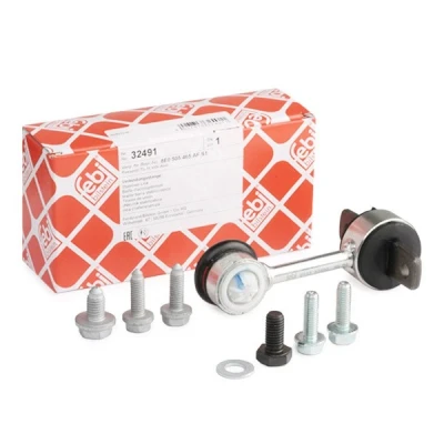 Image of 8E0505465 Anti roll bar link FEBI BILSTEIN 32491 Rear Axle Left, Right 90mm BMTS Turbo NEW with screw set Steel AUDI: A4 B7 Avant