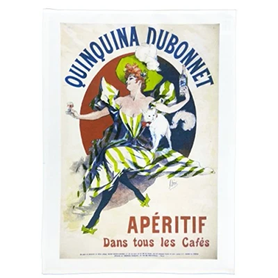 Image of Half a Donkey Dubonnet Retro Style Poster Large Cotton Tea Towel