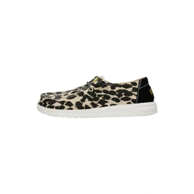 Image of HEYDUDE Wendy Leopard, Women Shoes, Black/Grey, 8 UK