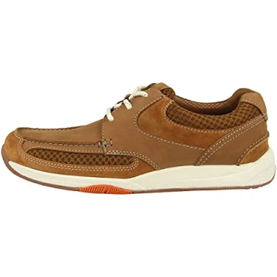 Image of Clarks Langton Lane, mens Low Top Sneakers, Tan nubuck, 9.5 UK (44 EU)