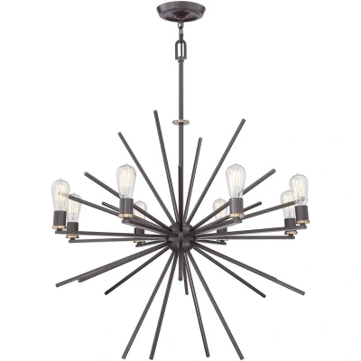 Image of Carnegie 8 Light Ceiling Pendant Western Bronze Finish, E27