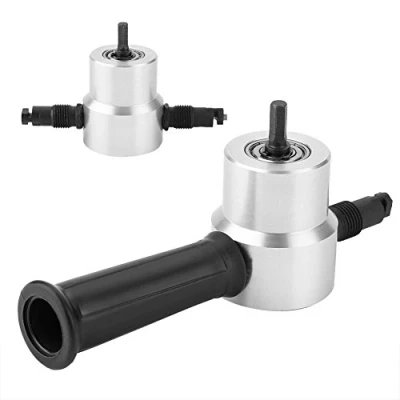Image of Gancon Nibbler Cutter, Double Head Cutter Sheet Metal Nibbler, Electric Power Drill Attachment Cutting Tool kit for Workshop, Home DIY and Car Repair