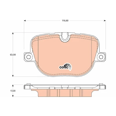Image of AH422C562BA, AH422C562BB, LR015577, LR025739 brake pad set TRW COTEC GDB1824 prepared for wear indicator with caliper screws accessories