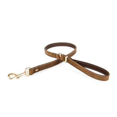 Image of EZYDOG Oxford Leather Dog Lead Small, Medium and Large Dogs, Full Grain Natural Leather, Adjustable, Padded Lining, Hard Wearing (Regular, Brown)