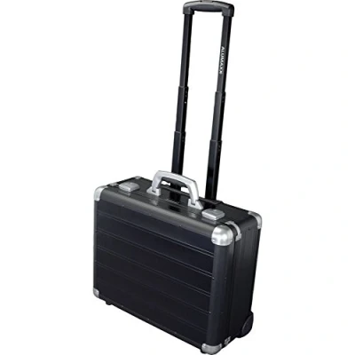 Image of Alumaxx Attaché Venture Laptop Case, matt Black, 37 x 46 20 cm, Galaxy Business Trolley Black