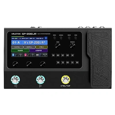 Image of Valeton Guitar Pedal Multi Effects Processor Bass Amp Modeling IR Cabinets Simulation with FX Loop MIDI I/O Expression Stereo OTG USB Audio Interface GP 200JR