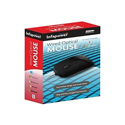 Image of Infapower X202 Wired Optical Mouse, Black