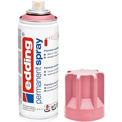Image of edding 5200 permanent spray classy mauve matt 200 ml acrylic paint for painting and decorating glass, metal, wood, ceramic, plastic, canvas aerosol spray,