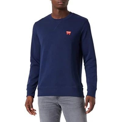 Image of Wrangler Men&#039;s SIGN OFF CREW Sweatshirt, Navy, X Large