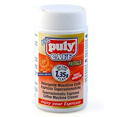 Image of Puly Caff Coffee Machine Cleaning Tablets Medium 1.35g x 100 Flat Plus