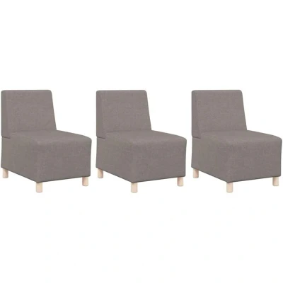 Image of vidaXL Sofa Chair 3 pcs Taupe 55 x 74 82 cm Fabric