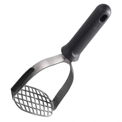 Image of Zyliss Potato Masher, Robust Stainless Steel with Sustainable Wheat Straw Handle for Mashing Potato, Vegetables Garlic, Dishwasher Safe, Includes Scraper