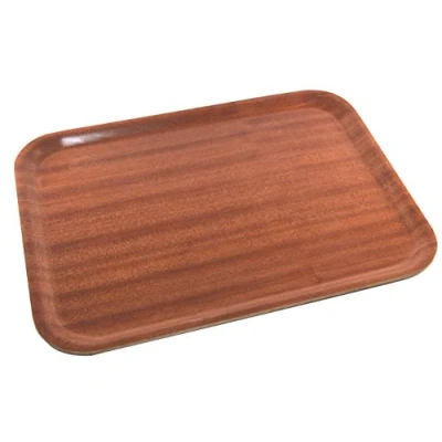 Image of Genware NEV DT4837 Mahogany Tray, Darkwood, 480 mm x 370