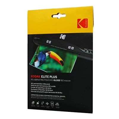 Image of KODAK Size A6 Laminating Pouches Pack of 25 160 Micron Thickness Brand Quality, Clear