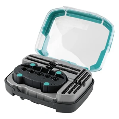 Image of wolfcraft Universal Drill set With drilling Aid 6 Pcs. I 1000000 The practical entry level for vertical holes