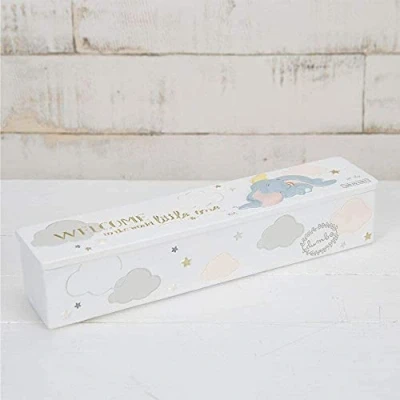 Image of Personalised Disney Magical Beginnings Birth Certificate Holder (Dumbo) with Gold Metallic Writing