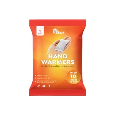 Image of azark Unisex Hand Warmers, 5 Pairs Fast Heating, Up to 10 Hours, Pocket Sized Ideal for Sports, Camping, Hiking, and Winter Activities (5 Pack)