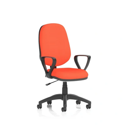 Image of Eclipse Plus I Lever Task Operator Chair Bespoke with Loop Arms In Tabasco Orange