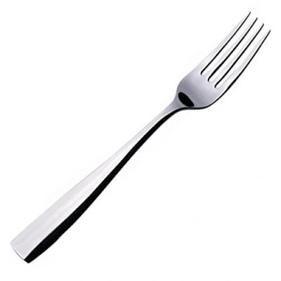 Image of Genware Square Cutlery 18/0 Table Fork Set of 12 Stainless Steel Forks