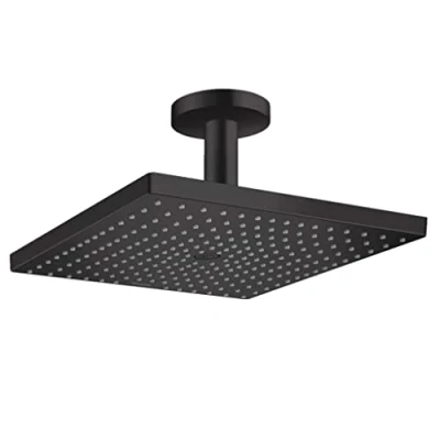 Image of hansgrohe 26250670 Raindance E Shower Head 300 1 Jet Type with Ceiling Connection Matt Black, 300x300mm (Deckenanschluss)