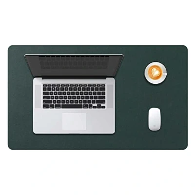 Image of Desk Pad Large, DOBAOJIA Mat, Laptop Writing Pad, Blotter, Extended Mouse Large for Office/Home, PU Leather Waterproof +Suede Non Slip 23.6&quot; X 13.8&quot; (Dark Green)