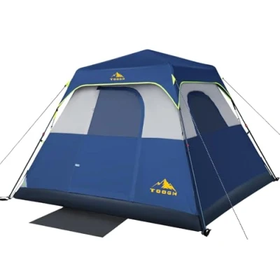 Image of Toogh 3/4 Person/6 Person Camping Tent Fast Cabin with Instant Setup Tent, Weatherproof Easy Quick Set Up &amp; Pop in 60 Seconds Rainfly Backpack for Family Camping,Upgraded Ventilation