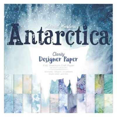Image of Antarctica Clarity Designer Paper 8&quot; x 8&quot;: Decorative Craft Pad, Speciality for Scrapbooking, Card Making, Printmaking, Stamping, 150 GSM