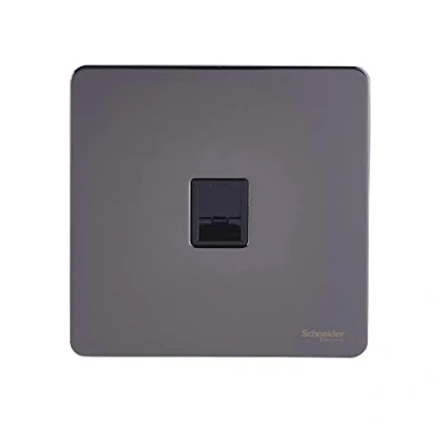 Image of Schneider Electric Ultimate Screwless Flat Plate Single Data Socket, RJ45, GU7471BBN, Black Nickel with Insert