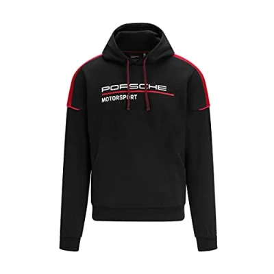 Image of Stitched Porsche Motorsport FW Men&#039;s Hooded Sweat Black (Large)