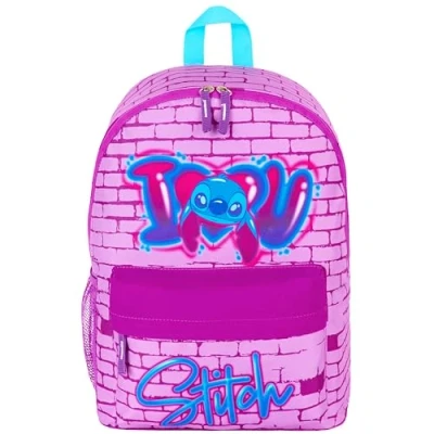 Image of Disney Backpack for Girls, Stitch School Bags Girls (Pink)