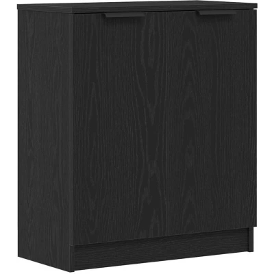 Image of vidaXL Sideboard Black Oak Engineered Wood Storage Unit Modern Free standing Dining/Living Room Furniture 60 x 30 70 cm