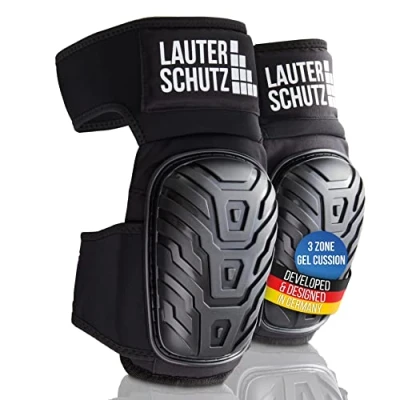 Image of LauterSchutz® comfort Knee pads with 2 zone gel cushion technology and foam pad inlay for professional craftsmen extended strap on the thigh perfect support (COMFORT)