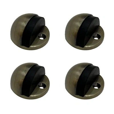 Image of HANDLEZONE® 4 Pack Floor Mounted Door Stop (Secure Screw Fixing) Antique Bronze