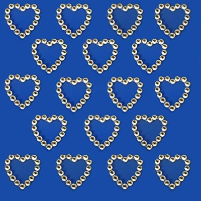 Image of 36 X Clear Diamante Heart Stickers 3D Craft Card Wedding Stick On Love Gem Shape
