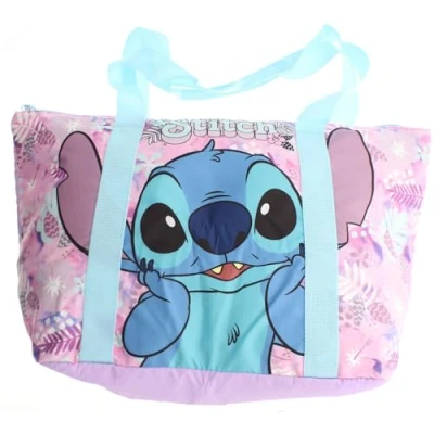 Image of Stitch Ladies Large Padded Zipped Tote Bag Holidays Beach Overnight
