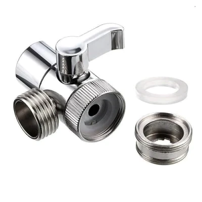 Image of 3 Way Shower Diverter Valve,Brass Sink Faucet Splitter M22 X M24 Adapter Replacement Part for Handheld Head Bathtub Fixed Spray