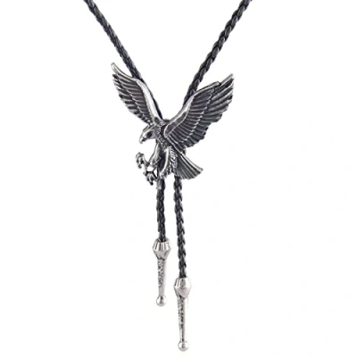 Image of antianzhizhuang Western Bolo Tie Vintage Deer Skull Necklace Cowboy Leathers Necktie American