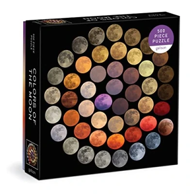 Image of Galison 9780735374942 Colours of the Moon Jigsaw Puzzle, Multicoloured, 500 Pieces