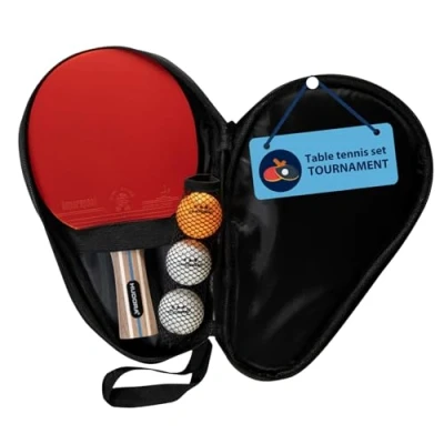 Image of HUDORA table tennis set Game/Match/Tournament racket with 2/2/1 rackets &amp; 3 balls Ping Pong including storage bag ideal for beginners